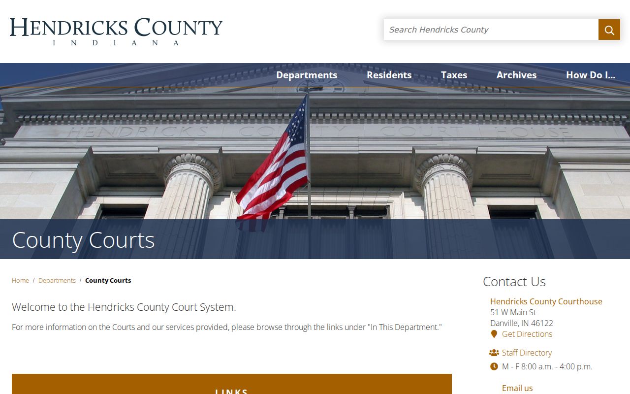 Hendricks County bench warrant courthouse access